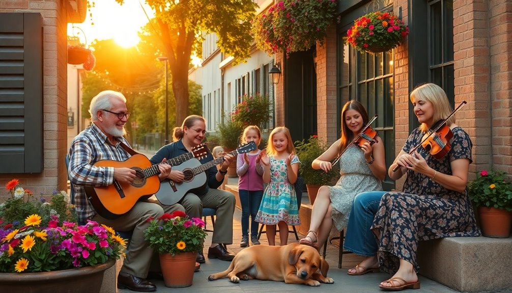 community musicians sharing stories