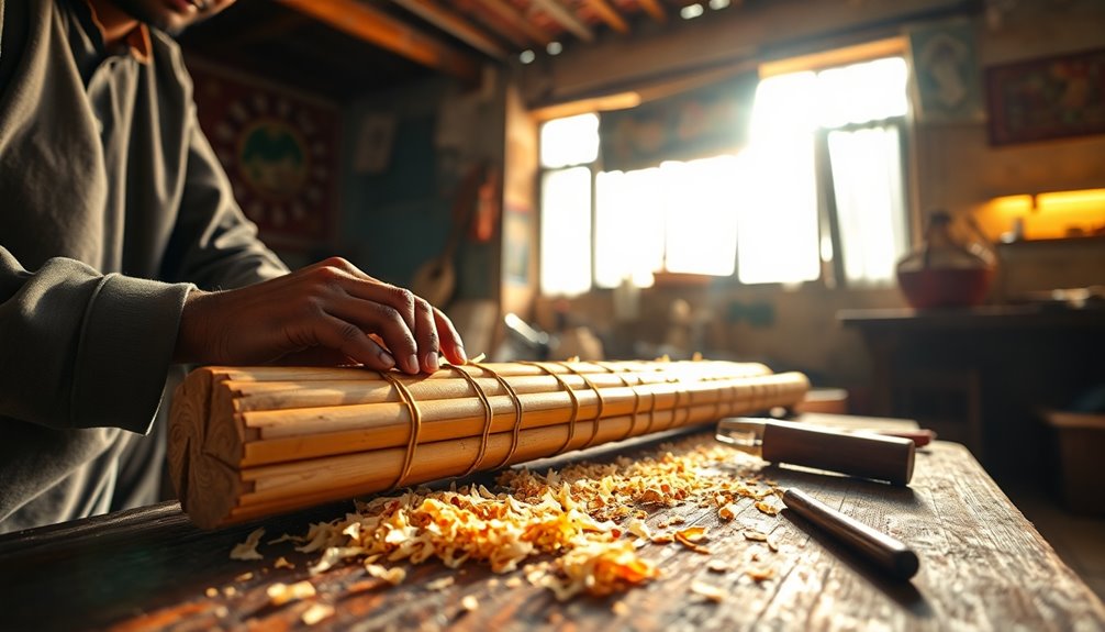 crafting indian bamboo flute