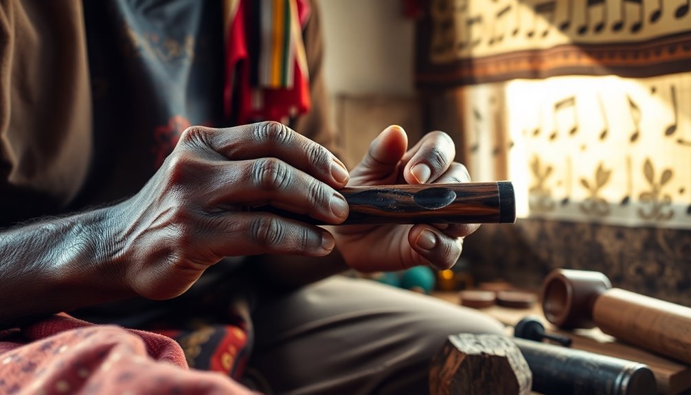 crafting traditional wooden flutes