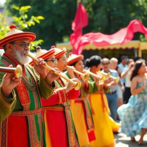 cultural celebrations with wind instruments