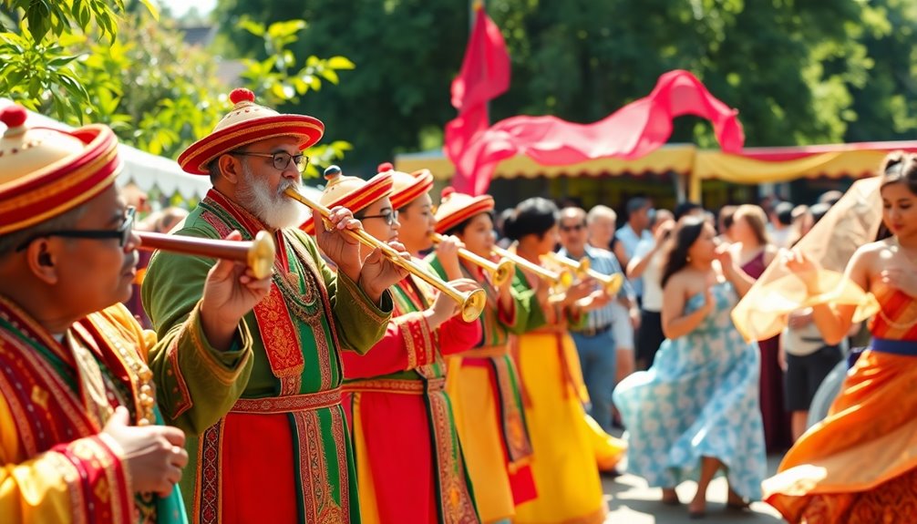 cultural celebrations with wind instruments