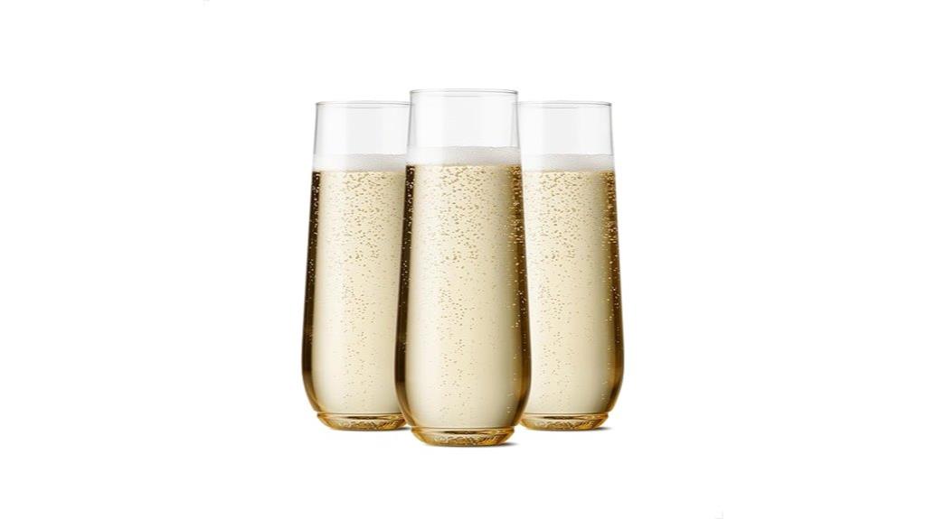 disposable plastic champagne glasses