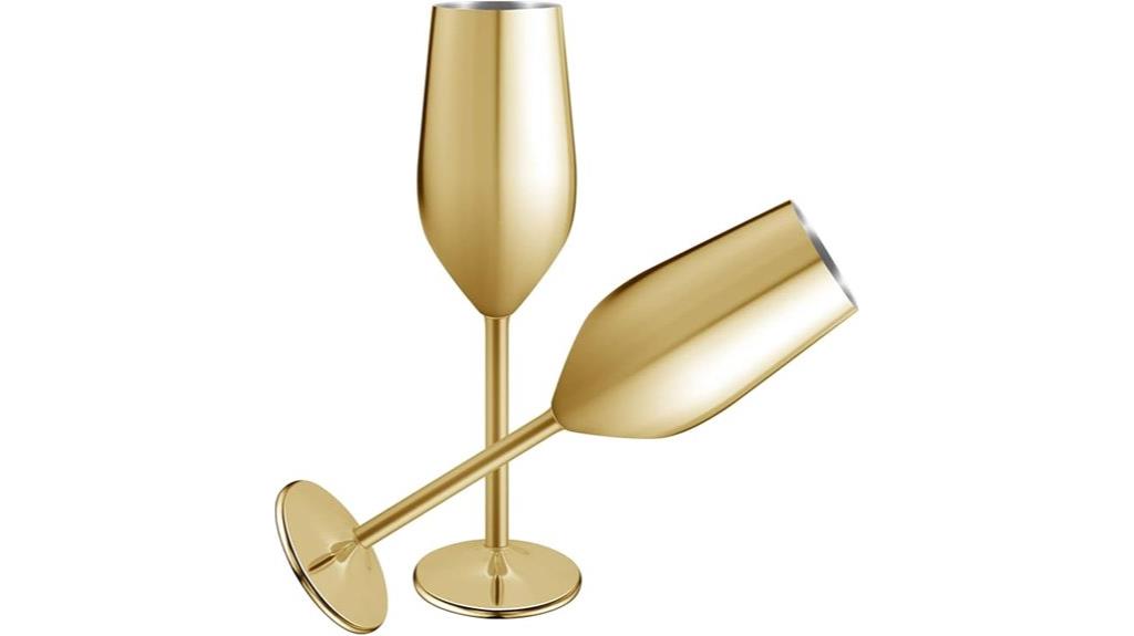 elegant stainless steel flutes