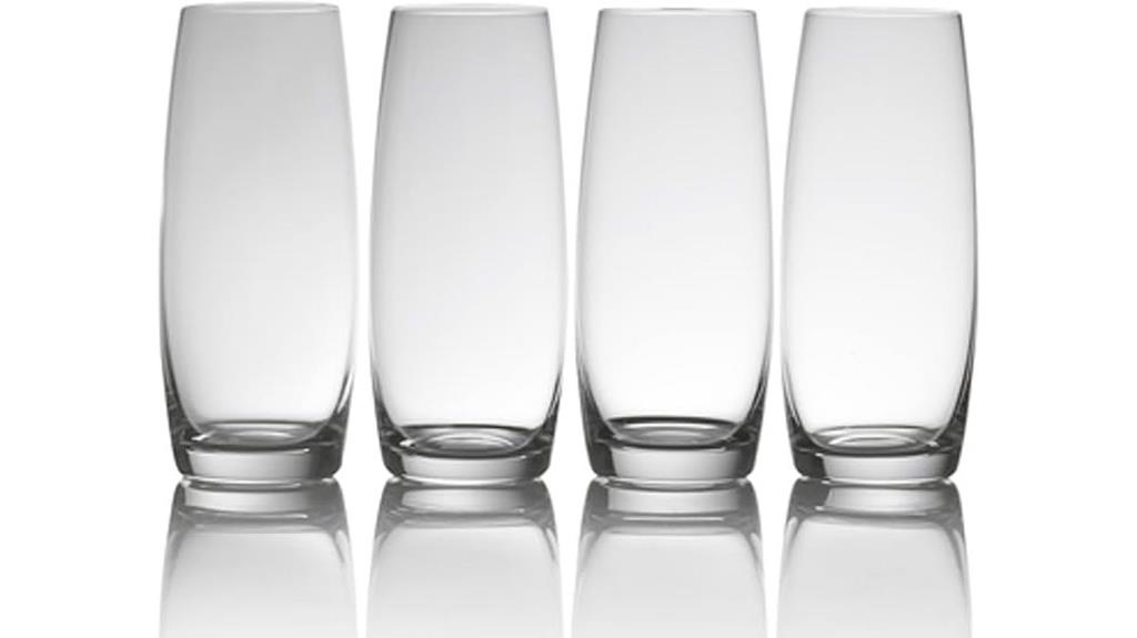 elegant stemless champagne flutes