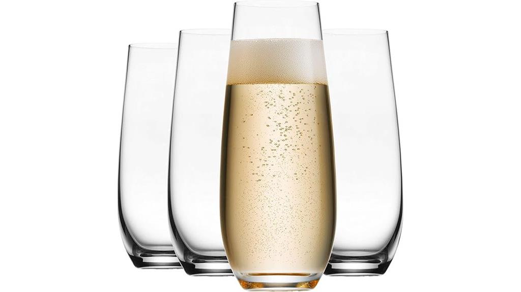 elegant stemless champagne glasses