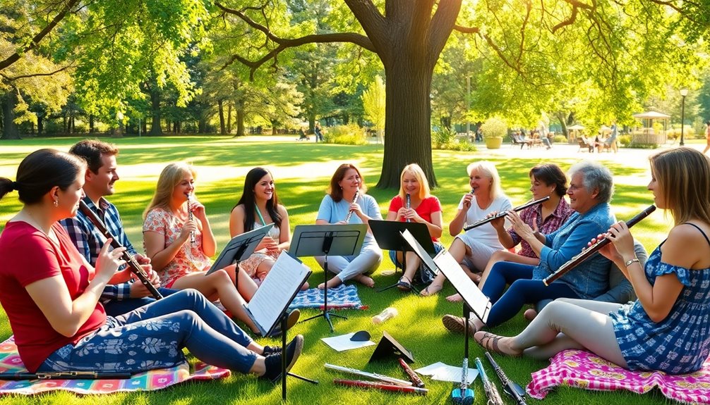 flute enthusiasts gathering together