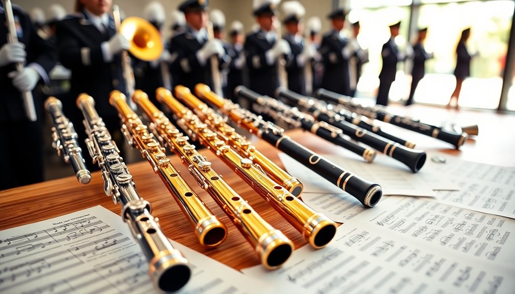 flutes in marching band