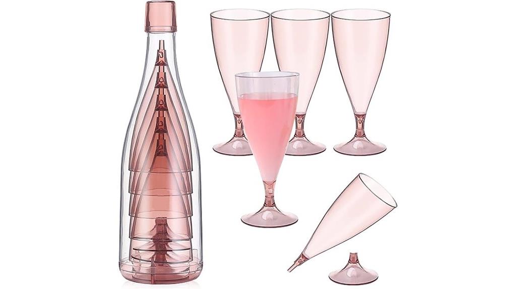 foldable plastic champagne glasses