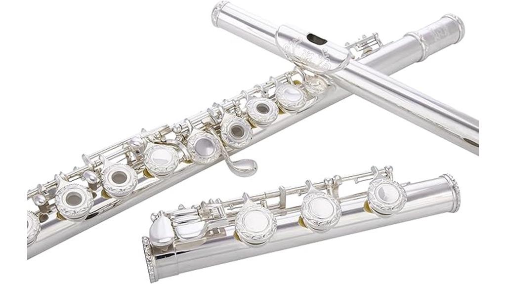 hand engraved silver plated flute