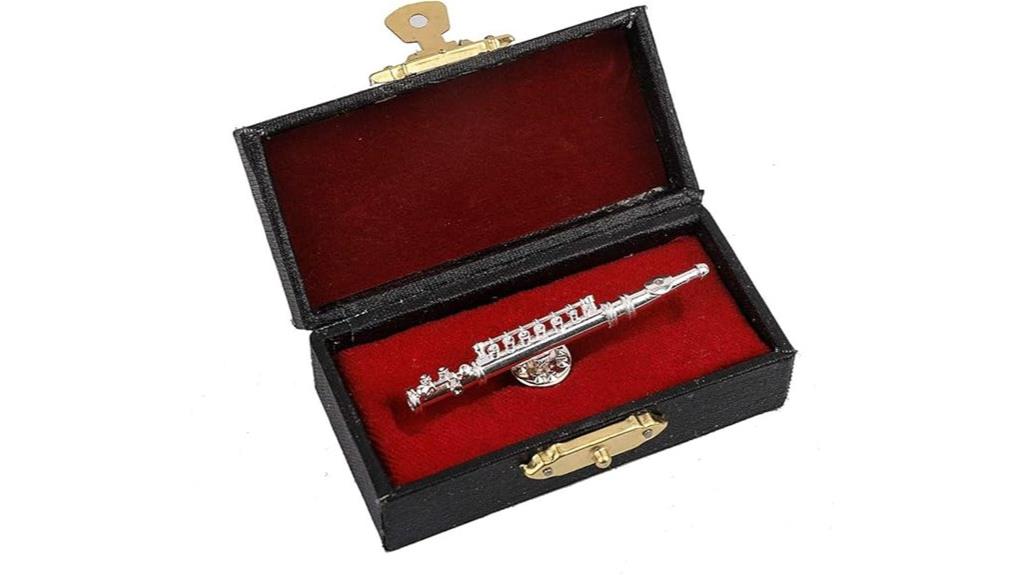 miniature silver flute brooch