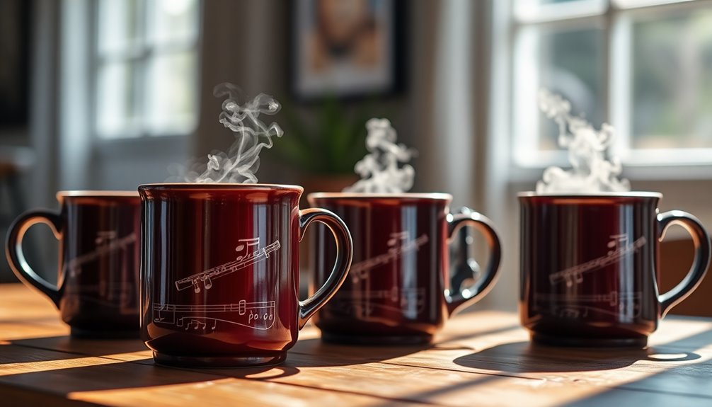 musical flute inspired mugs