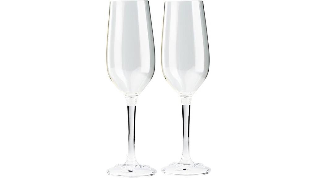 packable clear champagne flutes