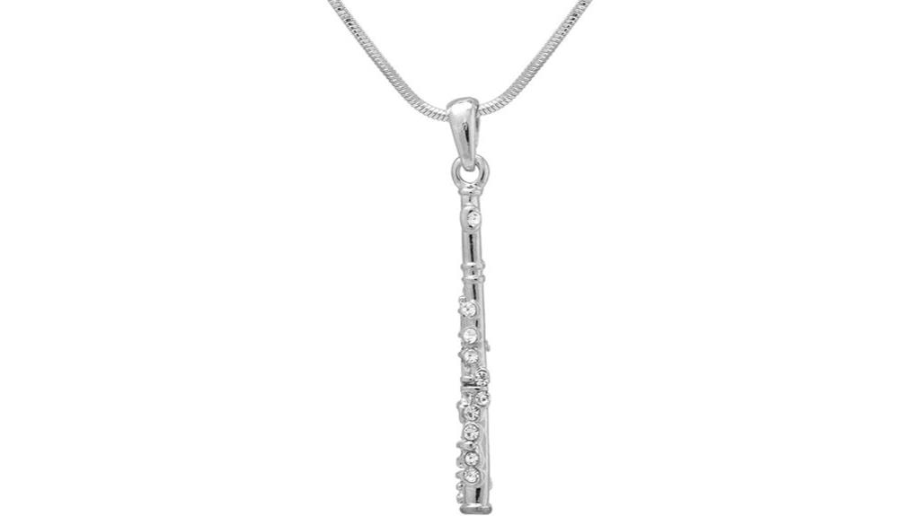 silver plated musical necklace