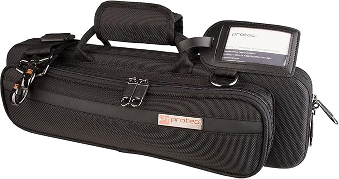 slimline flute case black