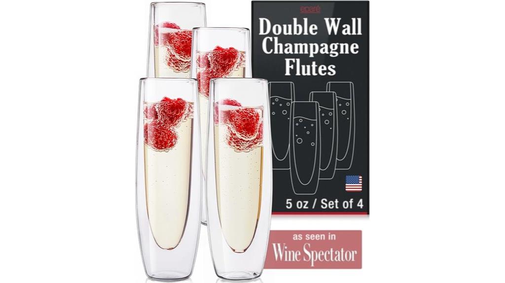 stemless champagne glasses set