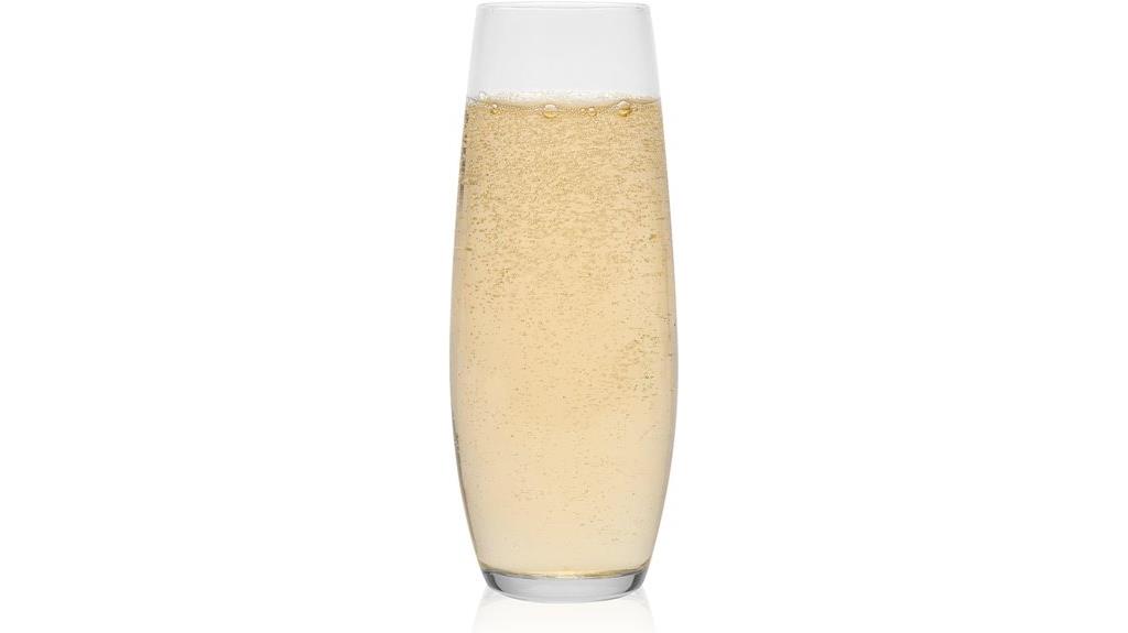 stemless flute glass set