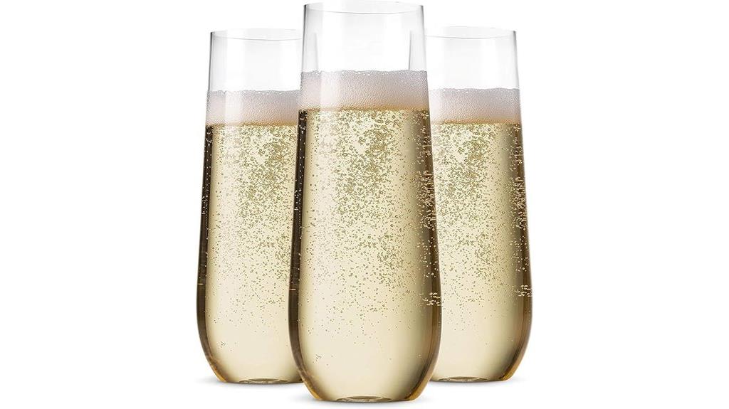 stemless plastic champagne flutes