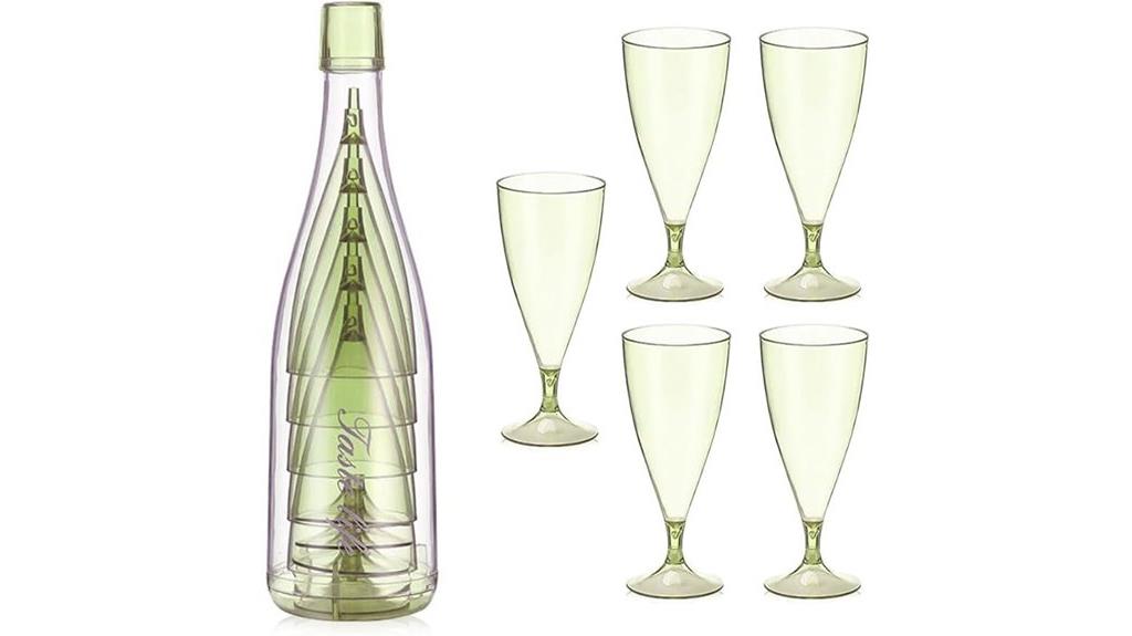 travel friendly plastic champagne flutes