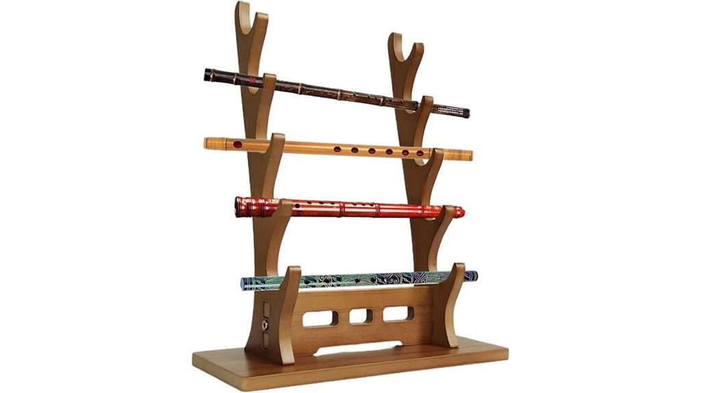 wood flute stand display